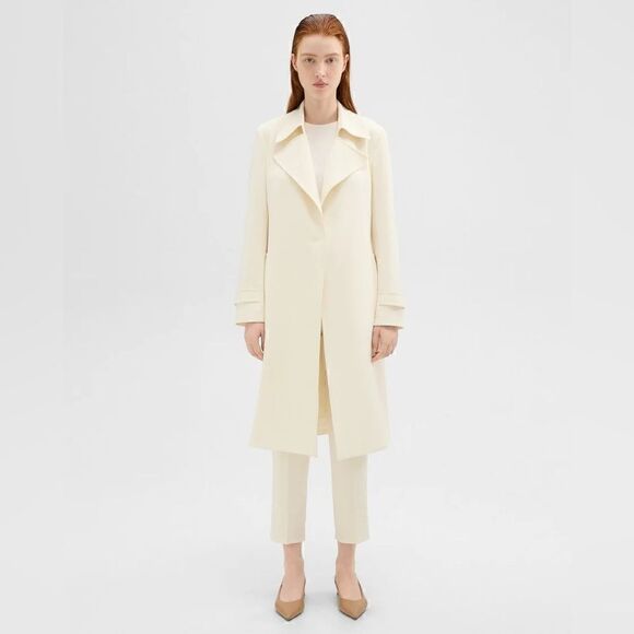 Oaklane Trench Coat in Admiral Crepe
 In Color SAND - Picture 1 of 9